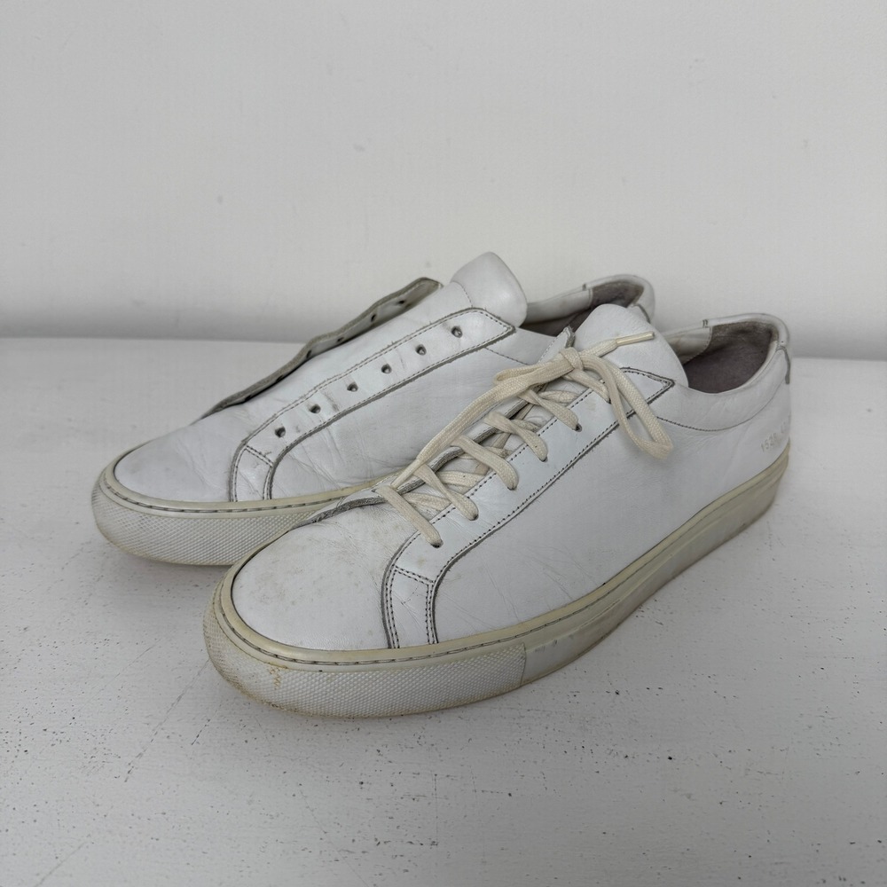Common Projects Achilles Low White Leather Sneakers 1528 Size 43 Mens Italy